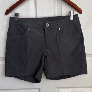 KUHL Women's Gray Nylon Chino Shorts Size 6 belt loops hiking walking athletic l